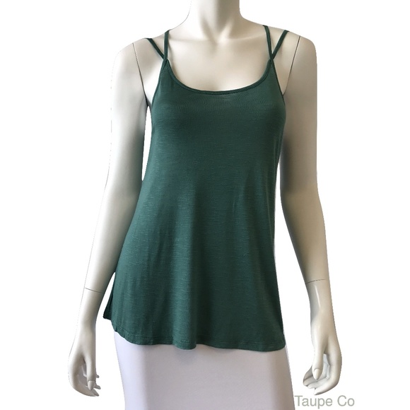 Tops - Tresics Strappy Lightweight Emerald Green Tank